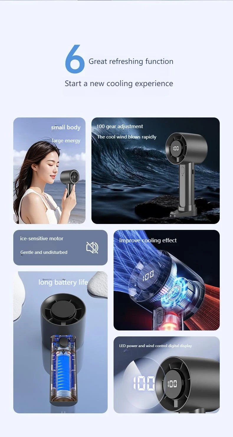 Ventilateur Portable LED Réfrigérant — Fraîcheur & Ambiance