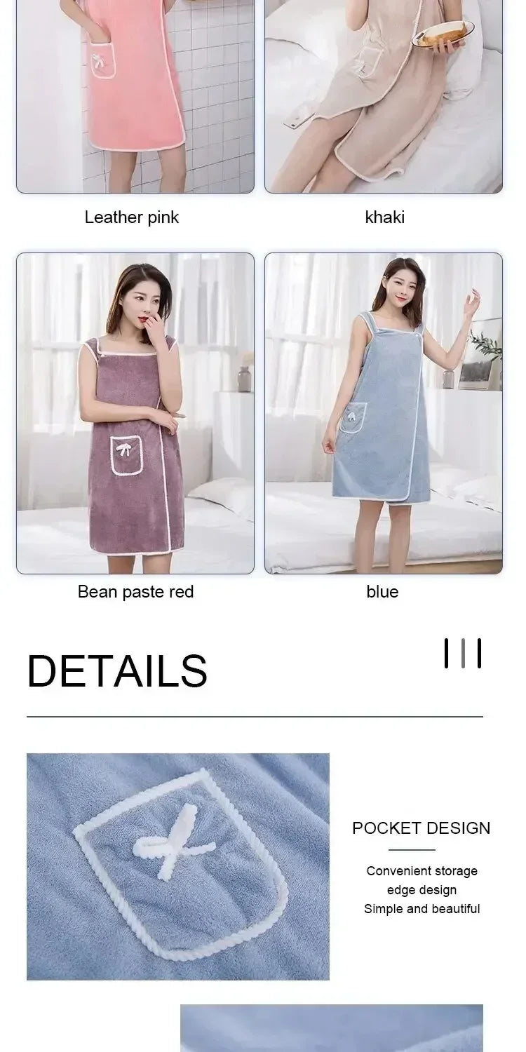 Serviette de Bain Portée Femme | Peignoir Plage & Spa 90x130 cm