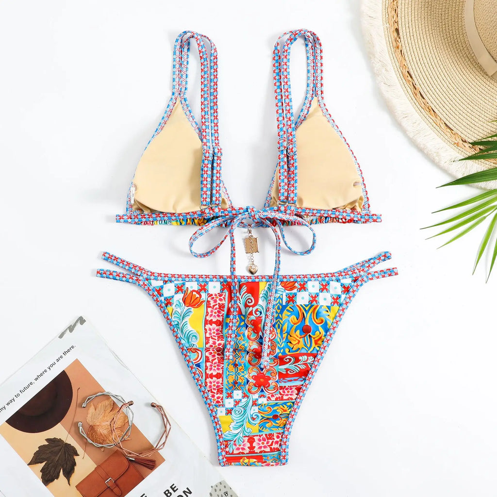 Bikini Imprimé Bohème Femme | 2 Pièces Rembourrage Amovible