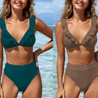 Bikini 3 Pièces Femme | Mesh & Lacets Col V Tendance 2026