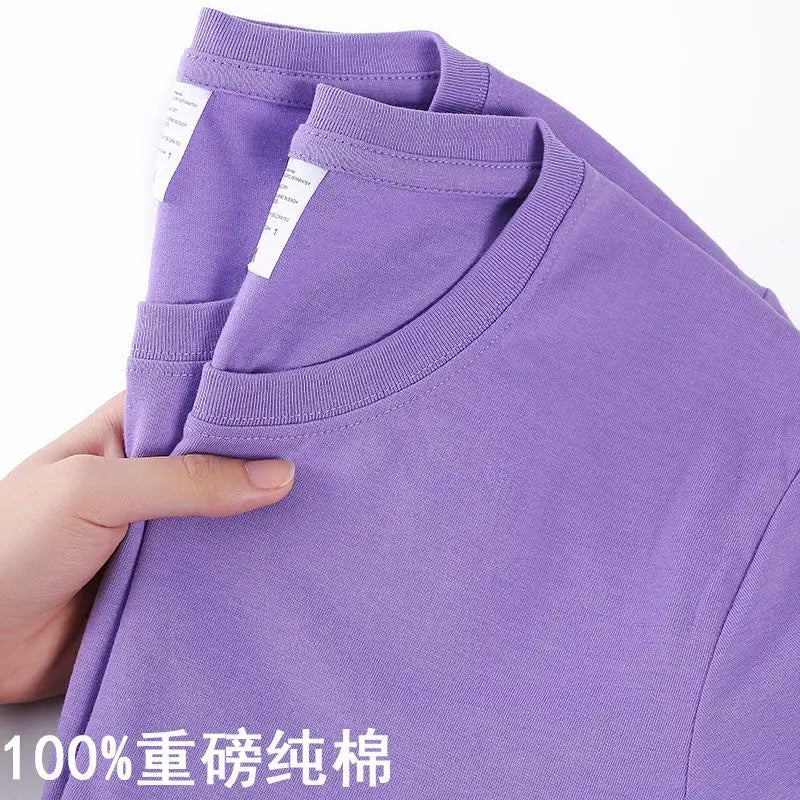 T-shirt Basique Col Rond Unisexe | 100% Coton Uni Grande Taille M-4XL