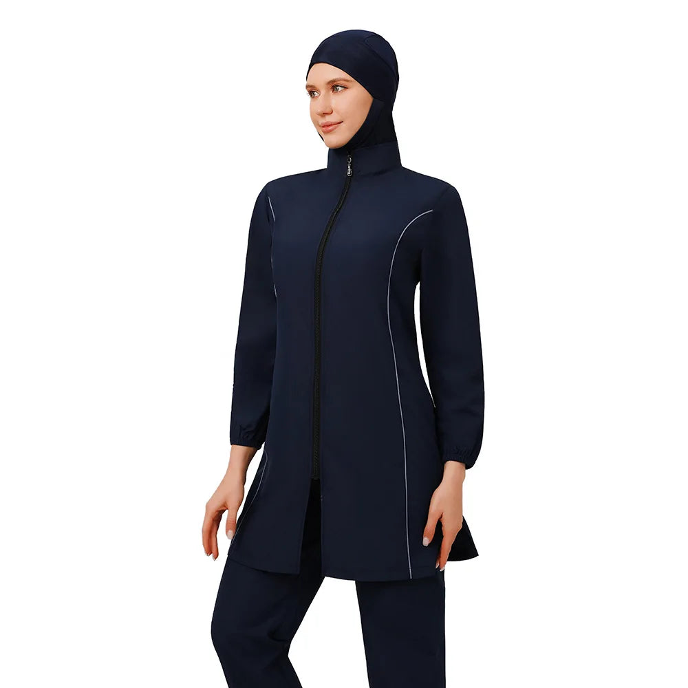 Burkini Femme 3 Pièces | Maillot de Bain Couvrant Manches Longues