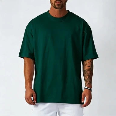 T-shirt Blanc Oversize Unisexe | Coton Uni Rétro Manches Courtes