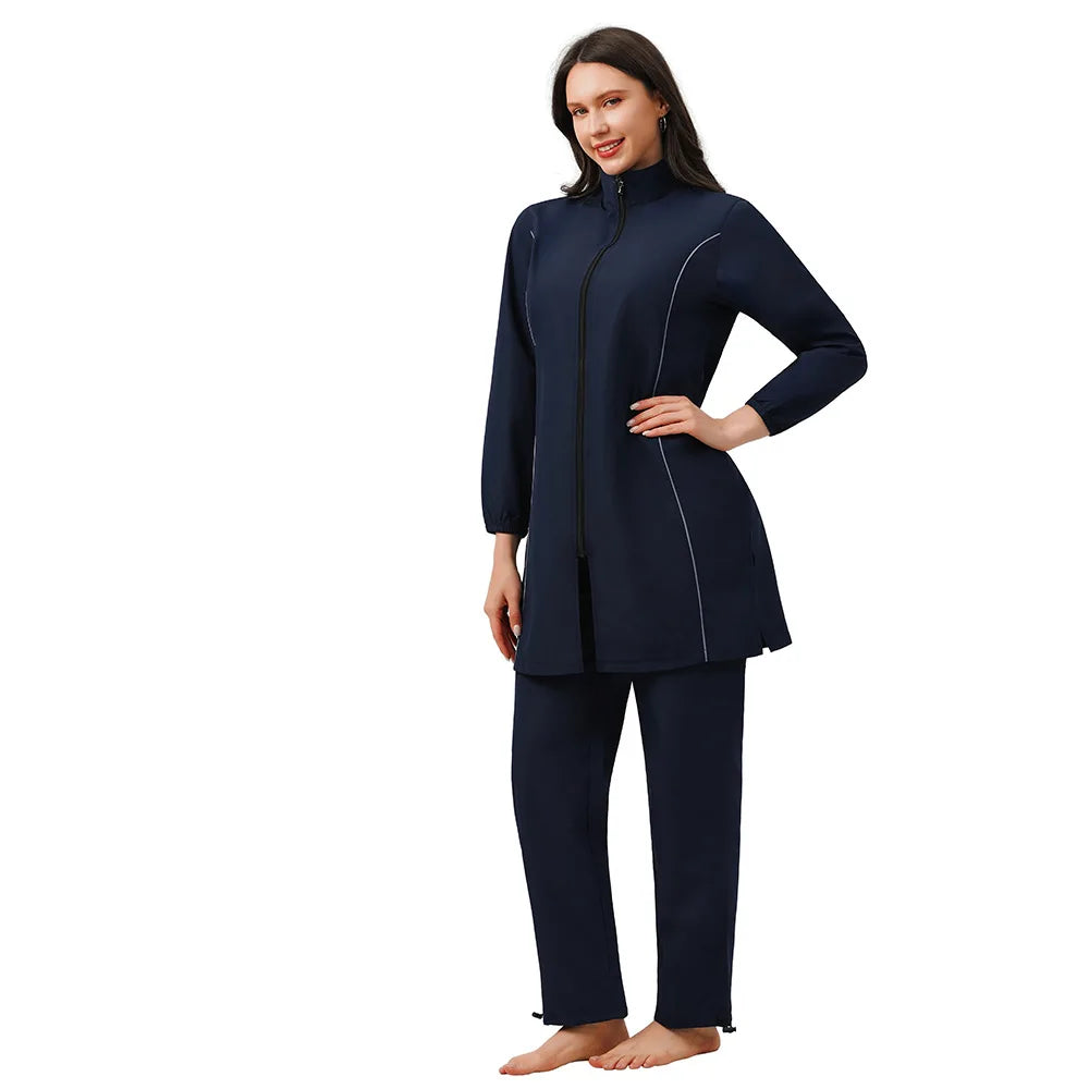 Burkini Femme 3 Pièces | Maillot de Bain Couvrant Manches Longues