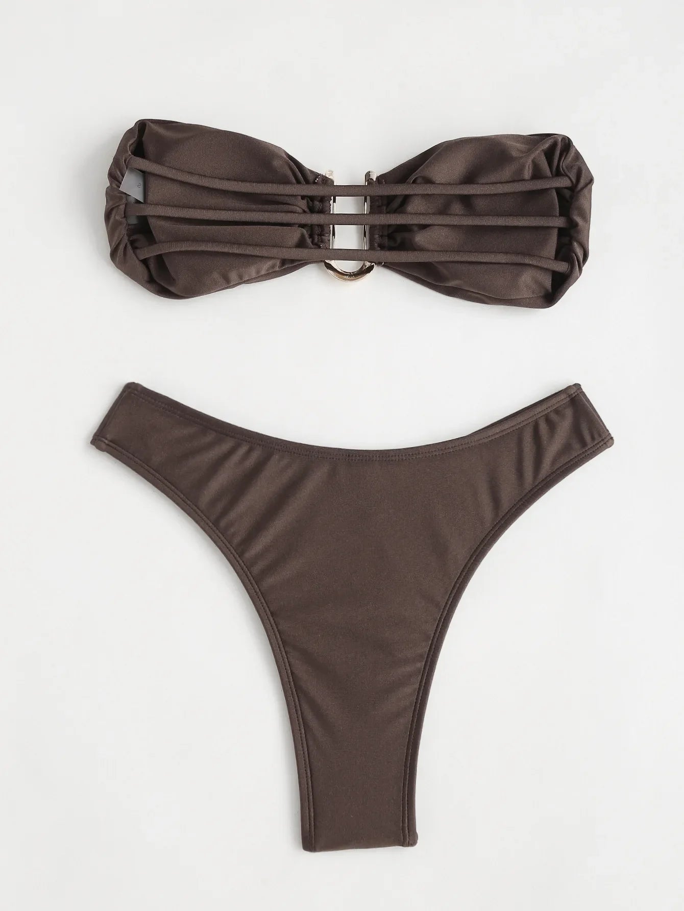 Bikini Taille Haute Femme | Bandeau Push-Up Gainant