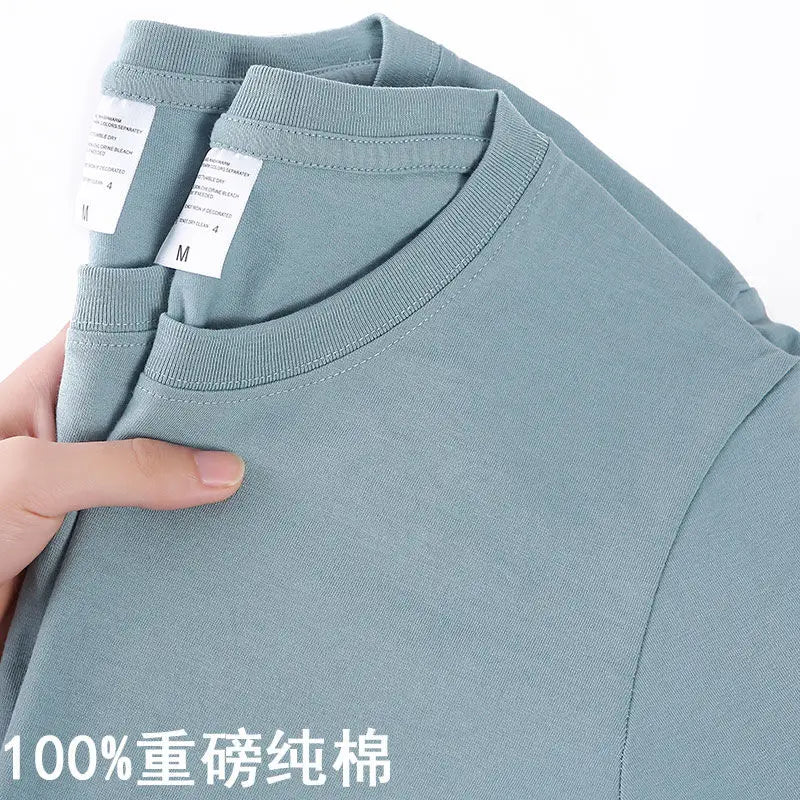 T-shirt Basique Col Rond Unisexe | 100% Coton Uni Grande Taille M-4XL