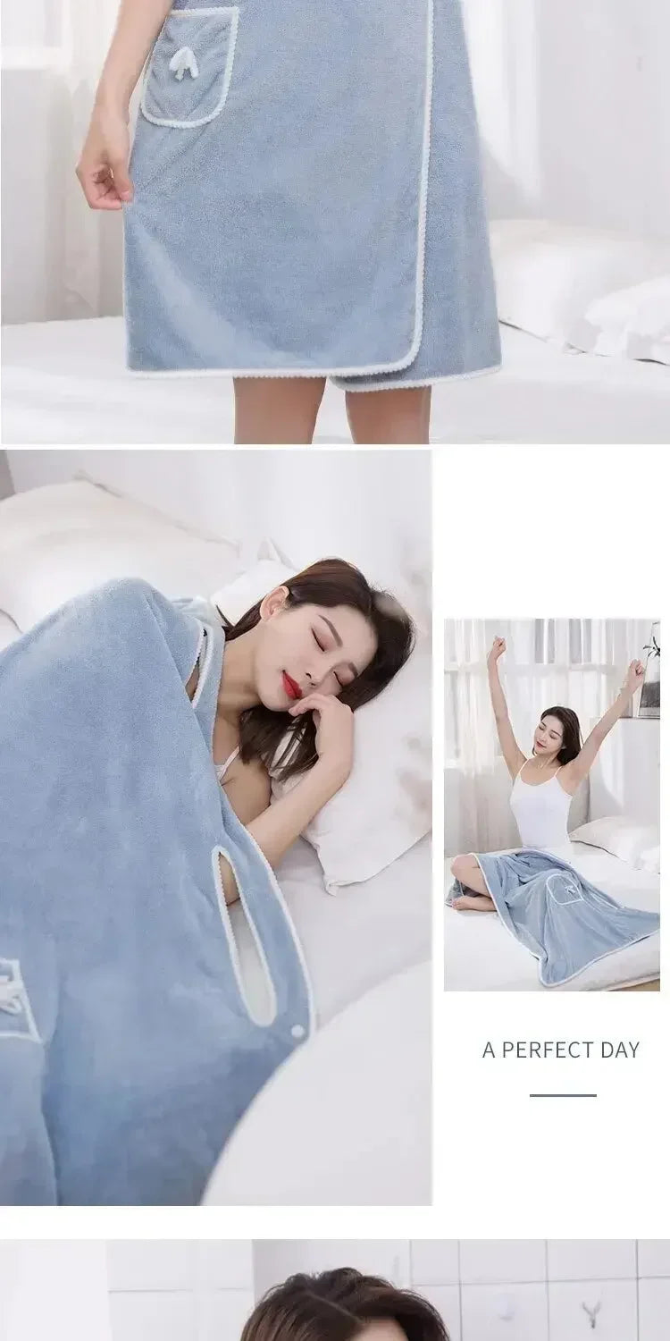 Serviette de Bain Portée Femme | Peignoir Plage & Spa 90x130 cm