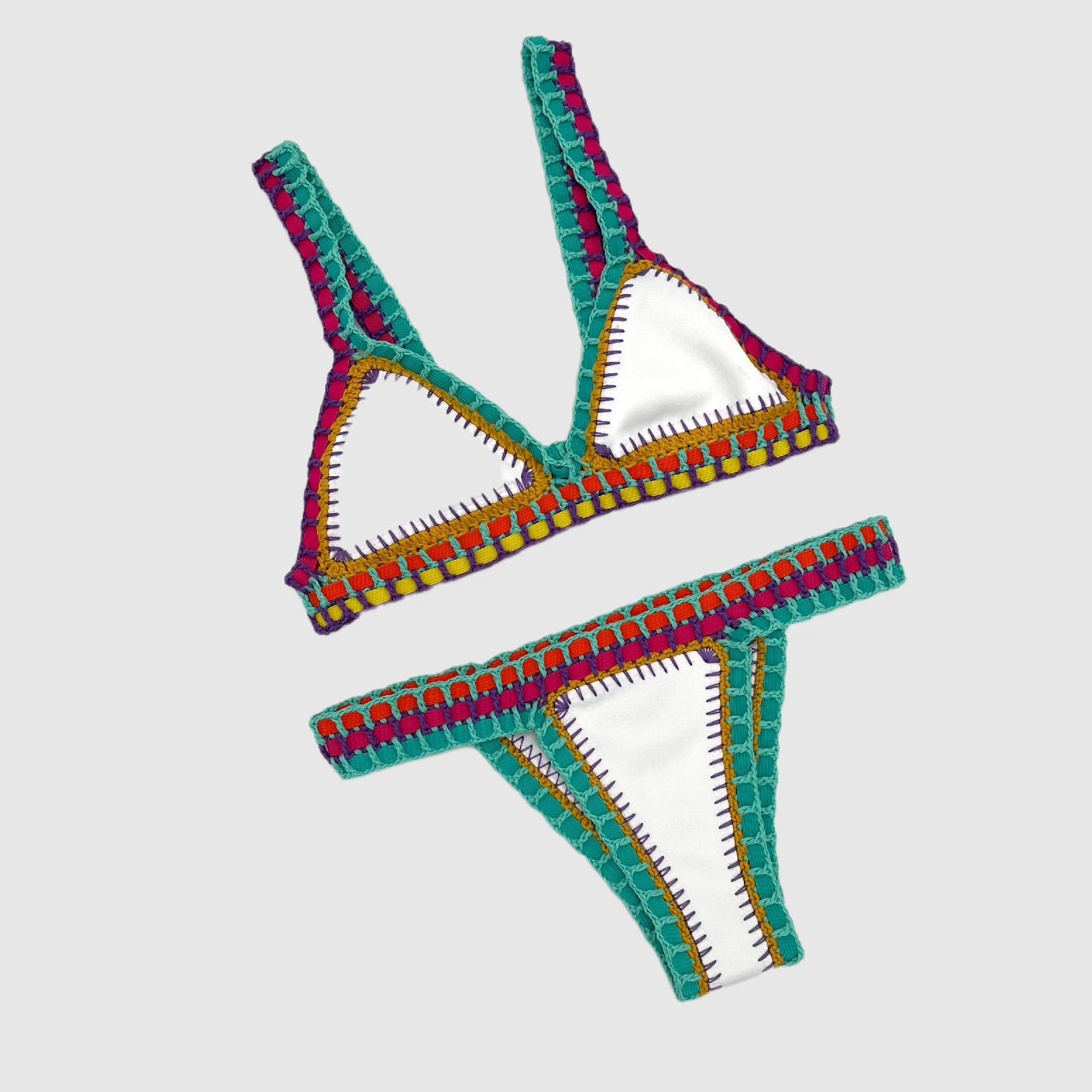 Bikini Crochet Femme | Maillot de Bain Bohème 2 Pièces