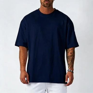 T-shirt Blanc Oversize Unisexe | Coton Uni Rétro Manches Courtes