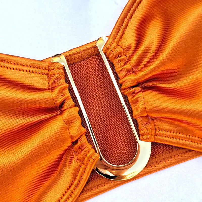 Bikini Taille Haute Femme | Bandeau Push-Up Gainant