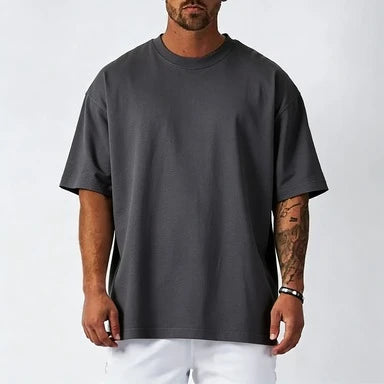 T-shirt Blanc Oversize Unisexe | Coton Uni Rétro Manches Courtes