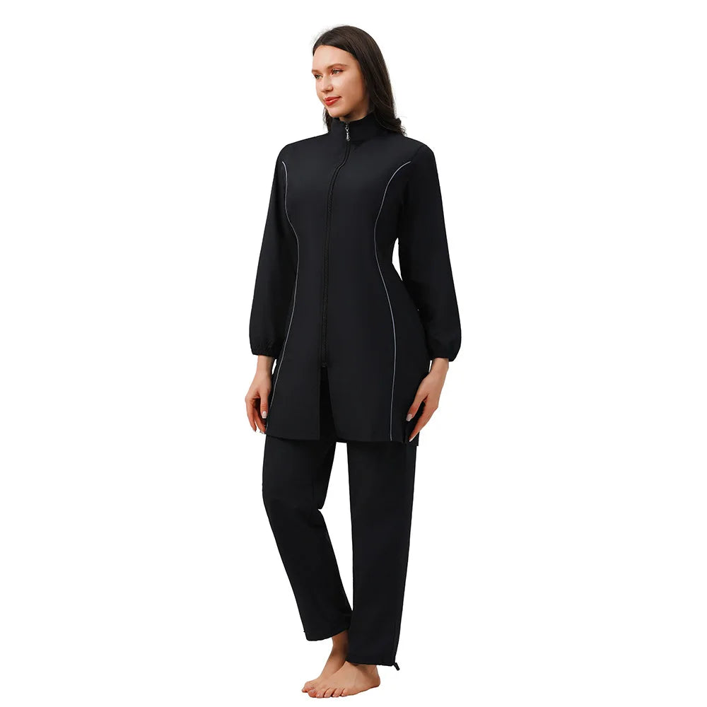 Burkini Femme 3 Pièces | Maillot de Bain Couvrant Manches Longues