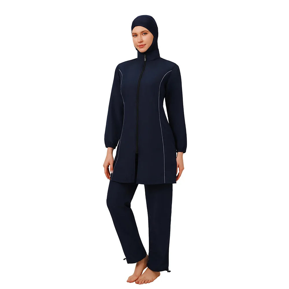 Burkini Femme 3 Pièces | Maillot de Bain Couvrant Manches Longues