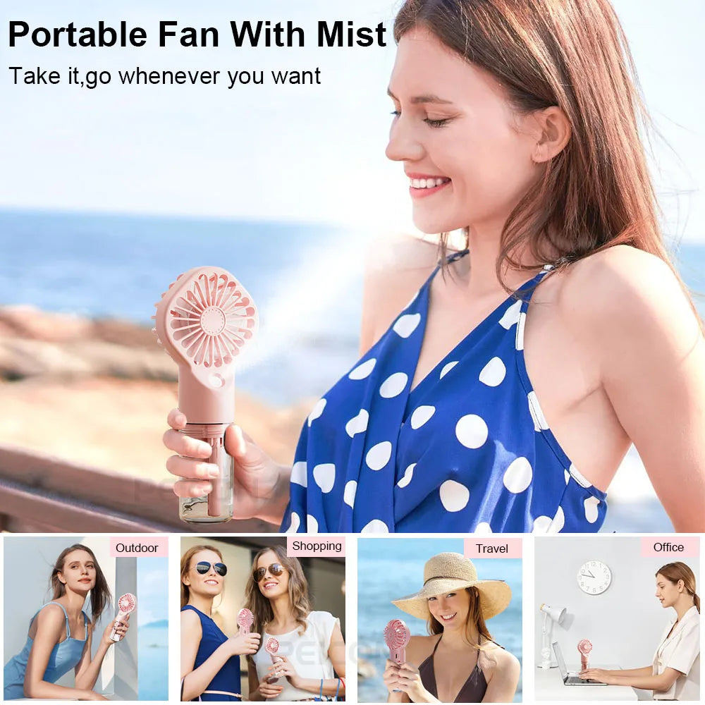 Ventilateur Humidificateur Portable USB — Fraîcheur & Hydratation