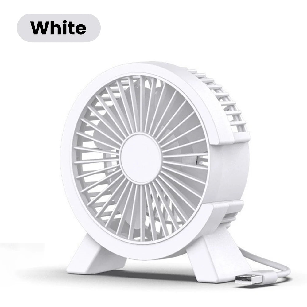 Ventilateur de Bureau USB Rechargeable — Puissant & Silencieux