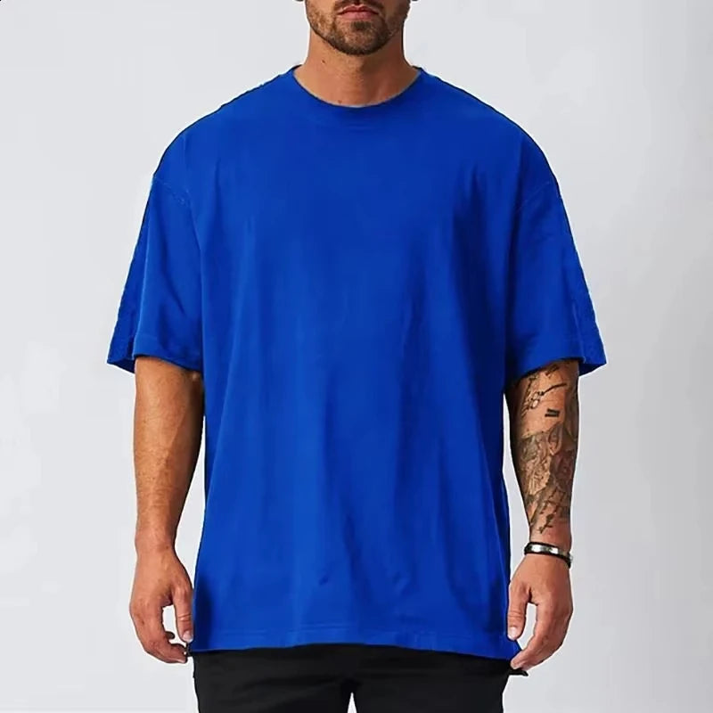 T-shirt Blanc Oversize Unisexe | Coton Uni Rétro Manches Courtes