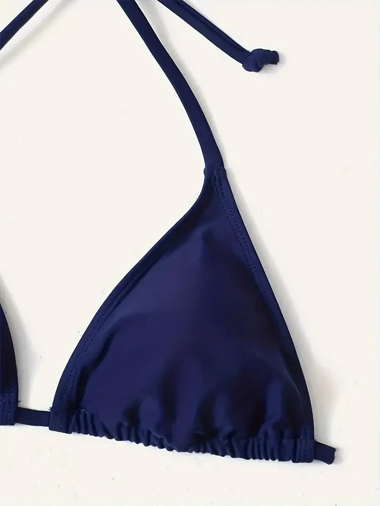 Bikini String Triangle Femme | Bandage Sexy Bleu Marine