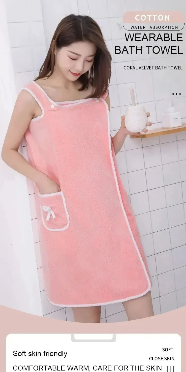 Serviette de Bain Portée Femme | Peignoir Plage & Spa 90x130 cm
