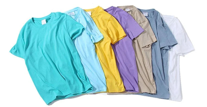 T-shirt Basique Col Rond Unisexe | 100% Coton Uni Grande Taille M-4XL