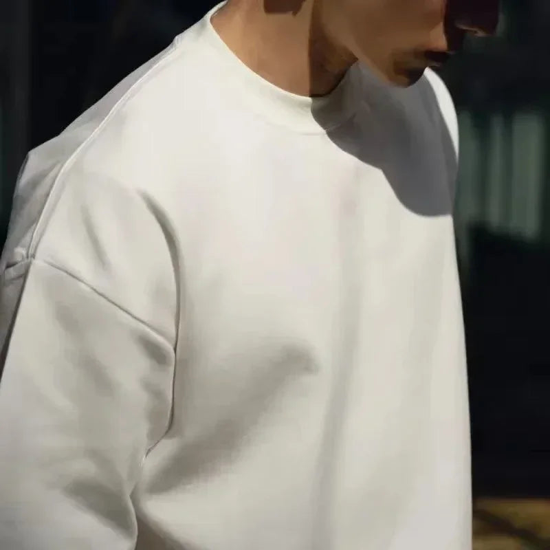 T-shirt Blanc Oversize Unisexe | Coton Uni Rétro Manches Courtes