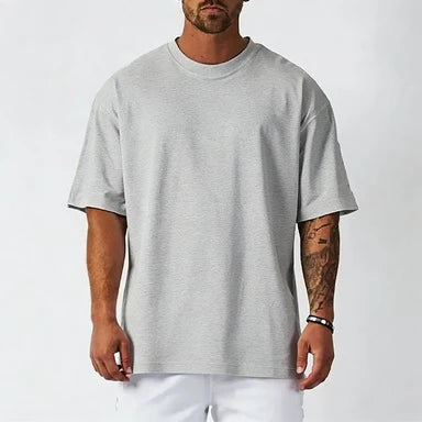 T-shirt Blanc Oversize Unisexe | Coton Uni Rétro Manches Courtes