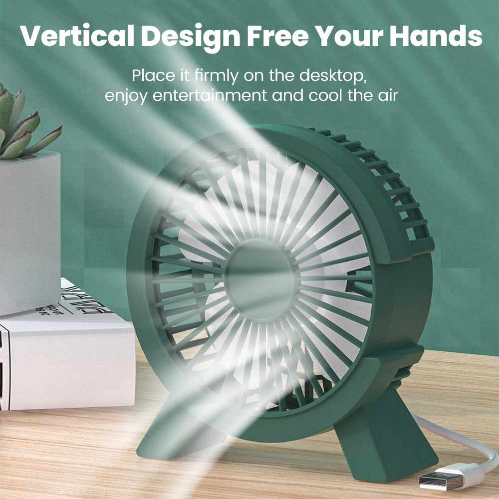 Ventilateur de Bureau USB Rechargeable — Puissant & Silencieux