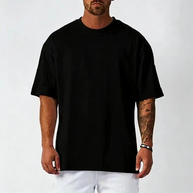 T-shirt Blanc Oversize Unisexe | Coton Uni Rétro Manches Courtes