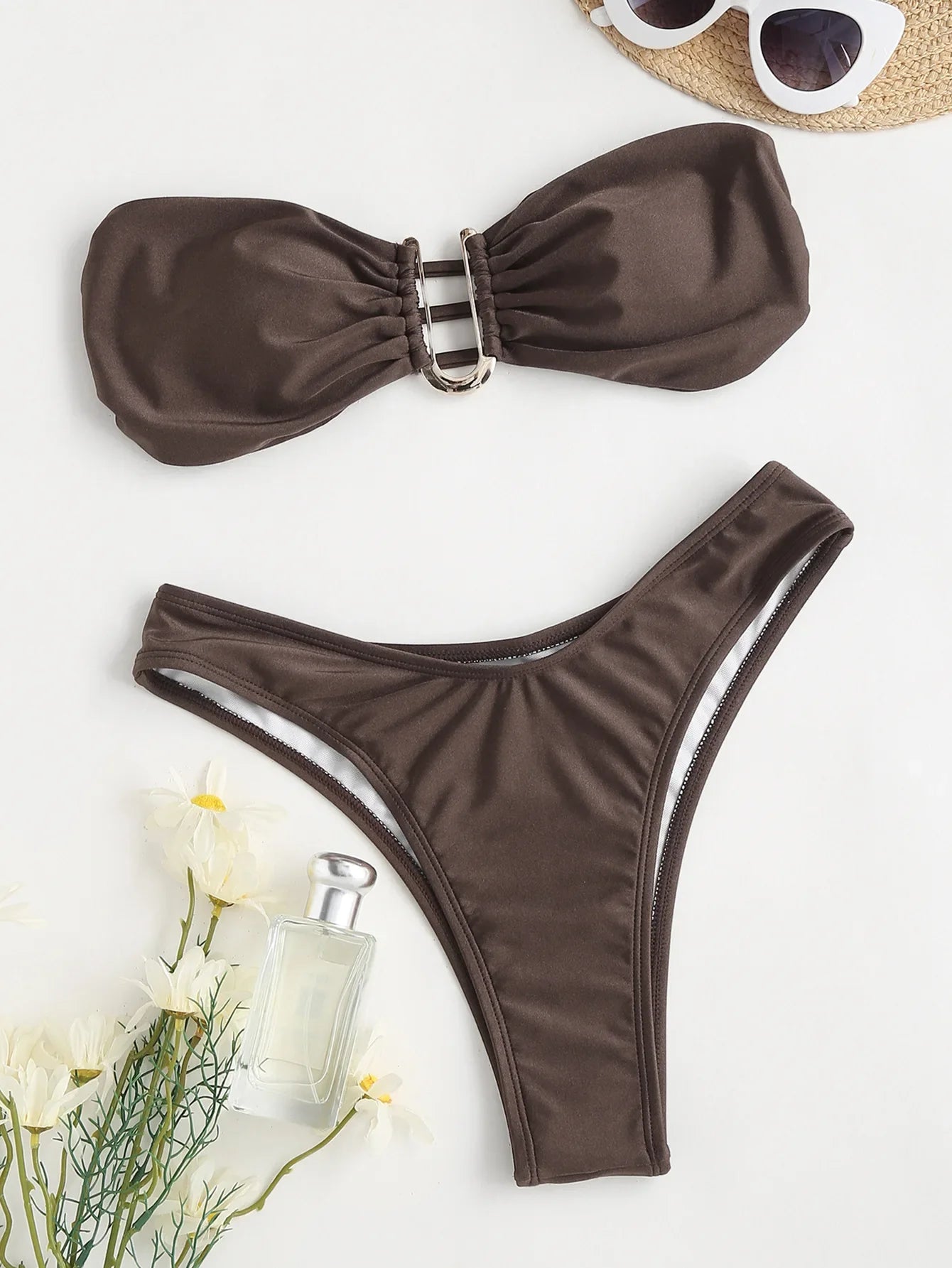 Bikini Taille Haute Femme | Bandeau Push-Up Gainant