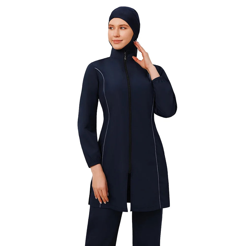 Burkini Femme 3 Pièces | Maillot de Bain Couvrant Manches Longues