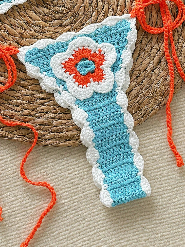 Micro Bikini Crochet Fleurs Femme | Bonnets Ajustables Sexy