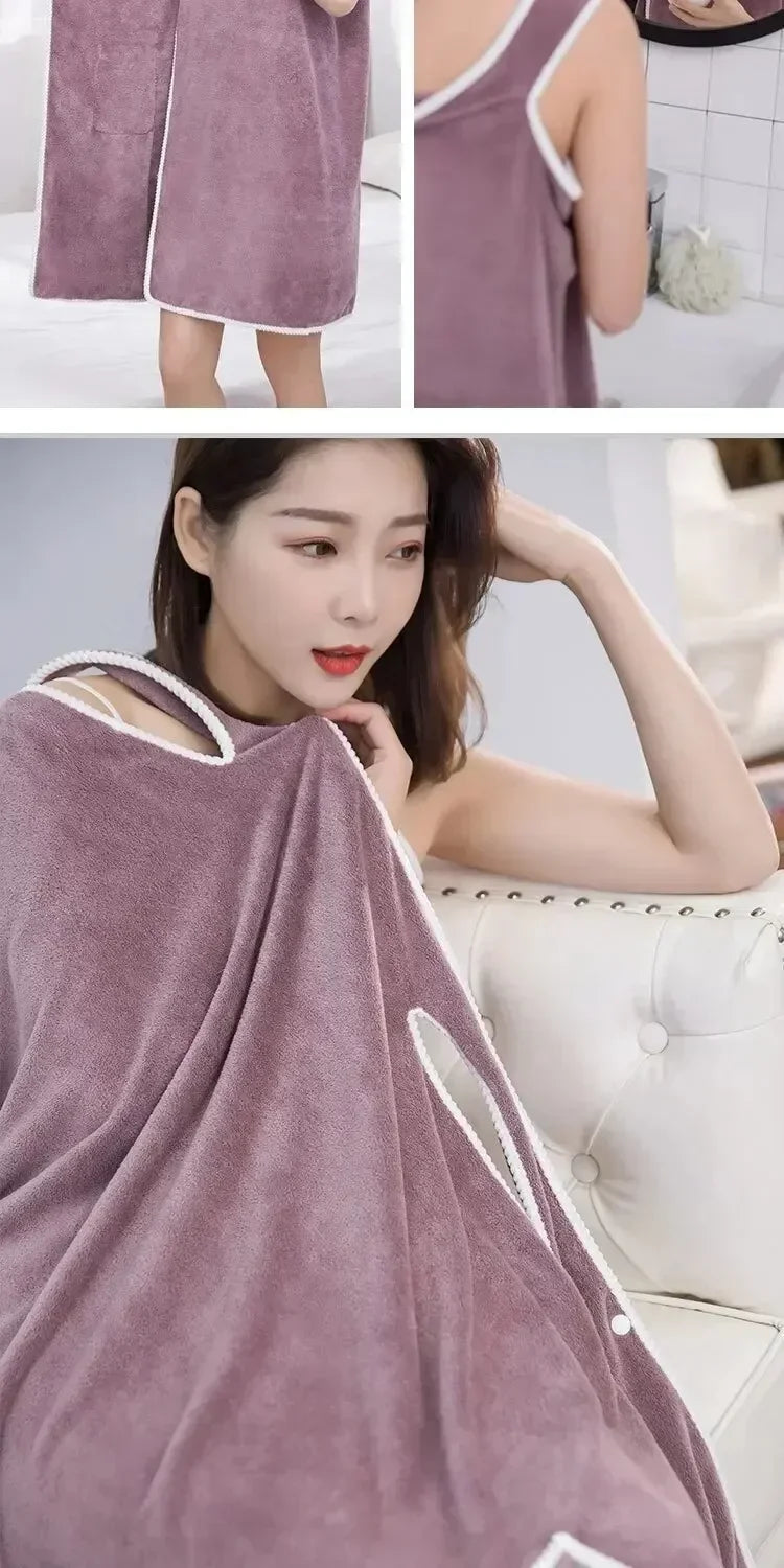 Serviette de Bain Portée Femme | Peignoir Plage & Spa 90x130 cm