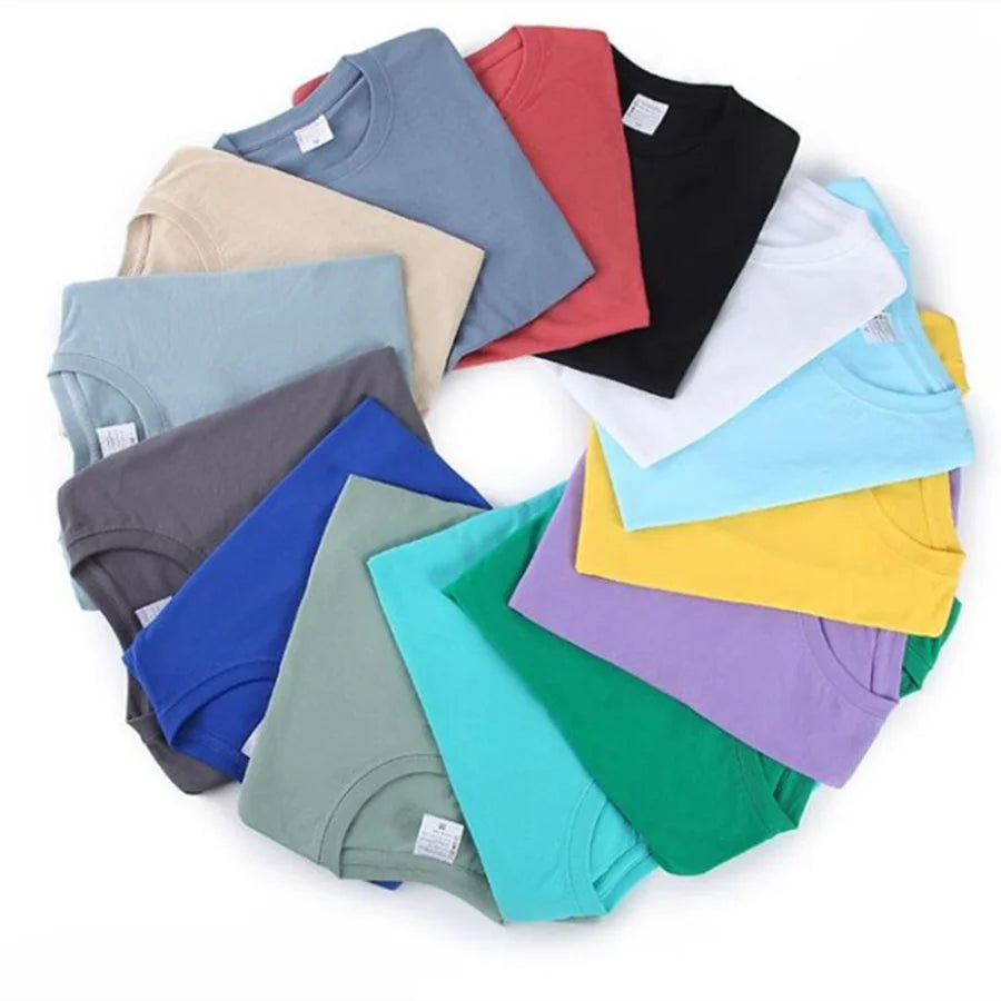 T-shirt Basique Col Rond Unisexe | 100% Coton Uni Grande Taille M-4XL