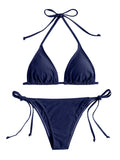 Bikini String Triangle Femme | Bandage Sexy Bleu Marine