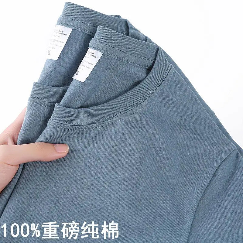 T-shirt Basique Col Rond Unisexe | 100% Coton Uni Grande Taille M-4XL
