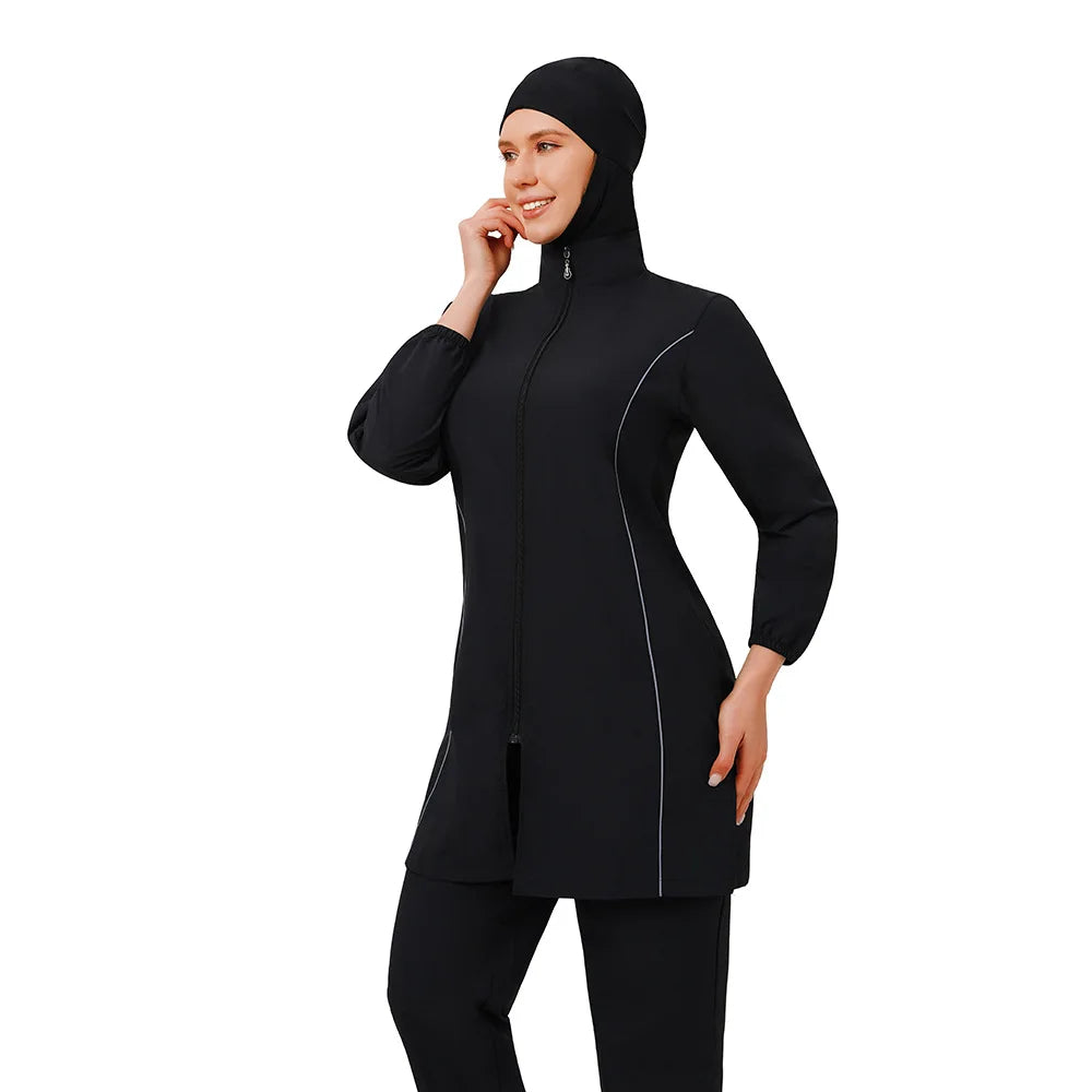 Burkini Femme 3 Pièces | Maillot de Bain Couvrant Manches Longues