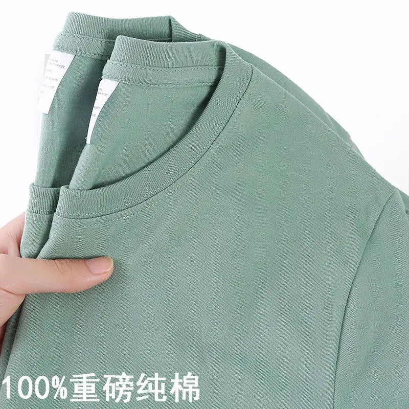 T-shirt Basique Col Rond Unisexe | 100% Coton Uni Grande Taille M-4XL