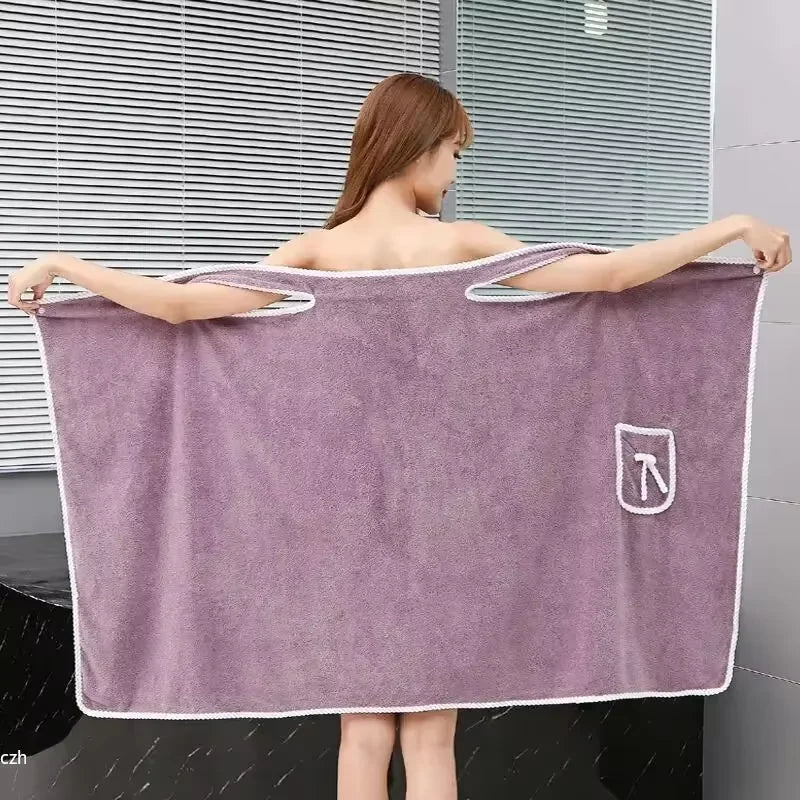 Serviette de Bain Portée Femme | Peignoir Plage & Spa 90x130 cm