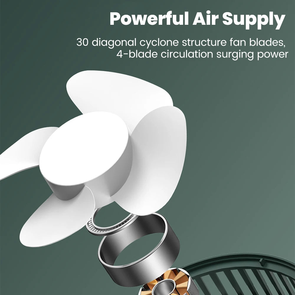 Ventilateur de Bureau USB Rechargeable — Puissant & Silencieux