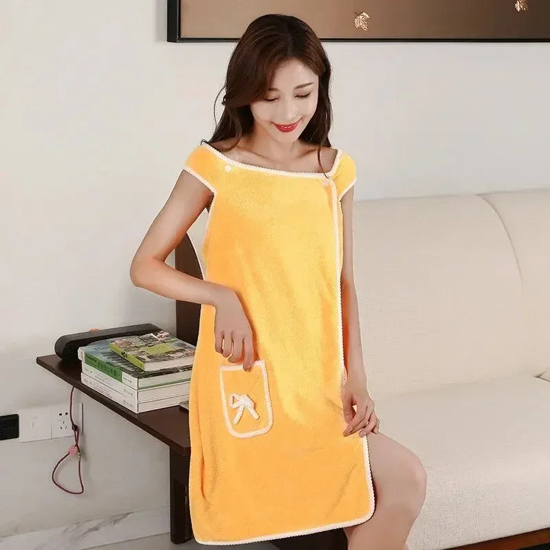 Serviette de Bain Portée Femme | Peignoir Plage & Spa 90x130 cm
