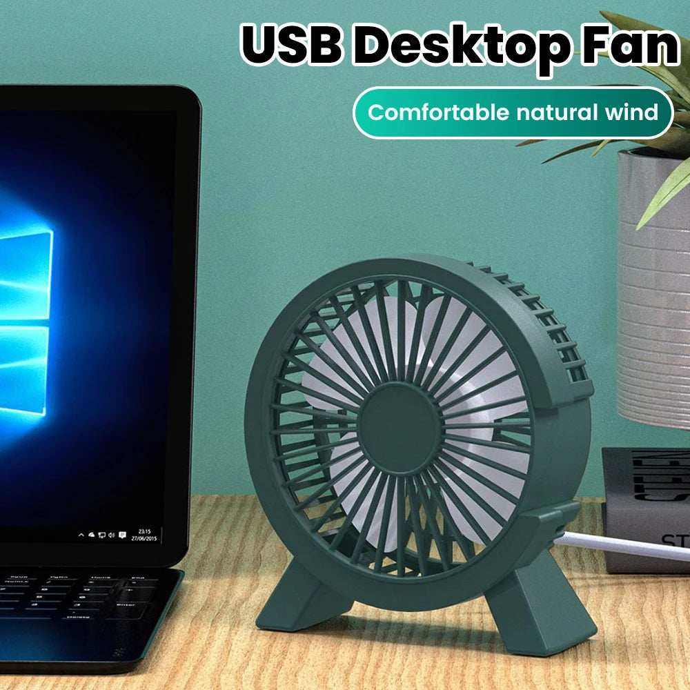 Ventilateur de Bureau USB Rechargeable — Puissant & Silencieux