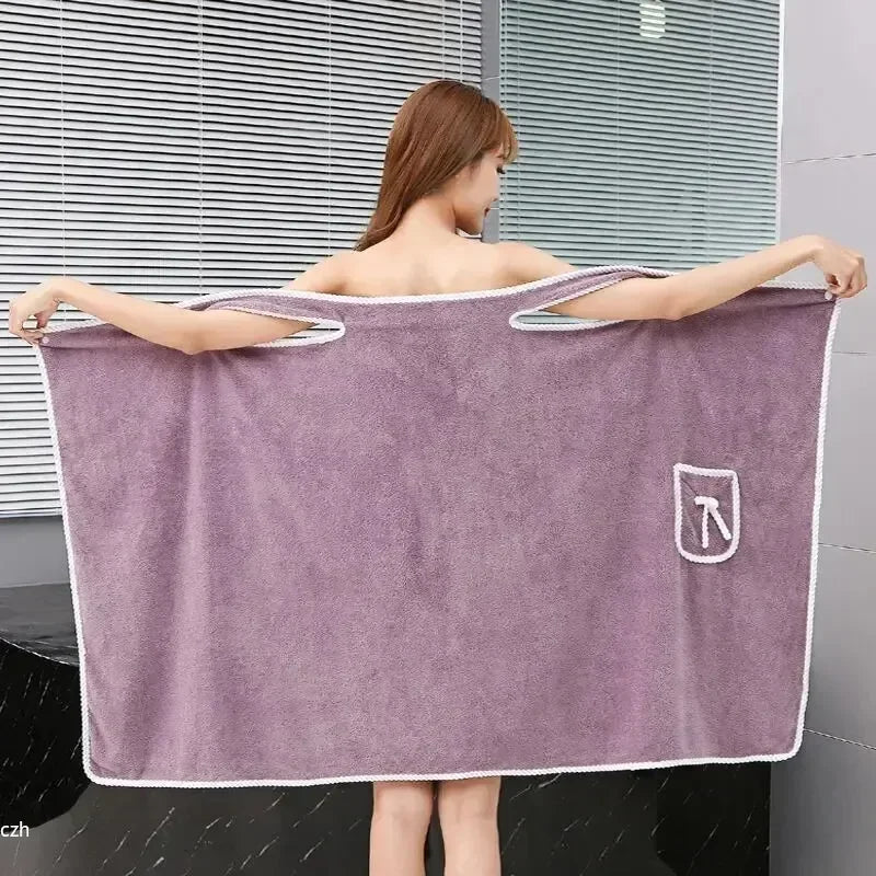 Serviette de Bain Portée Femme | Peignoir Plage & Spa 90x130 cm