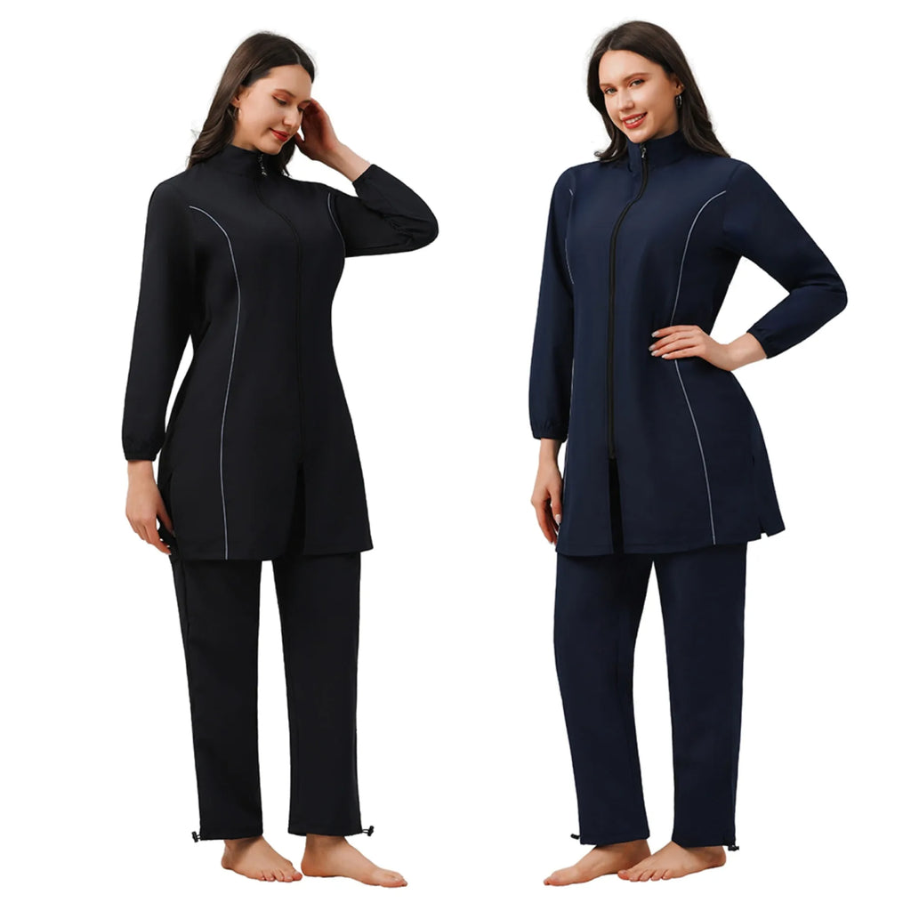 Burkini Femme 3 Pièces | Maillot de Bain Couvrant Manches Longues