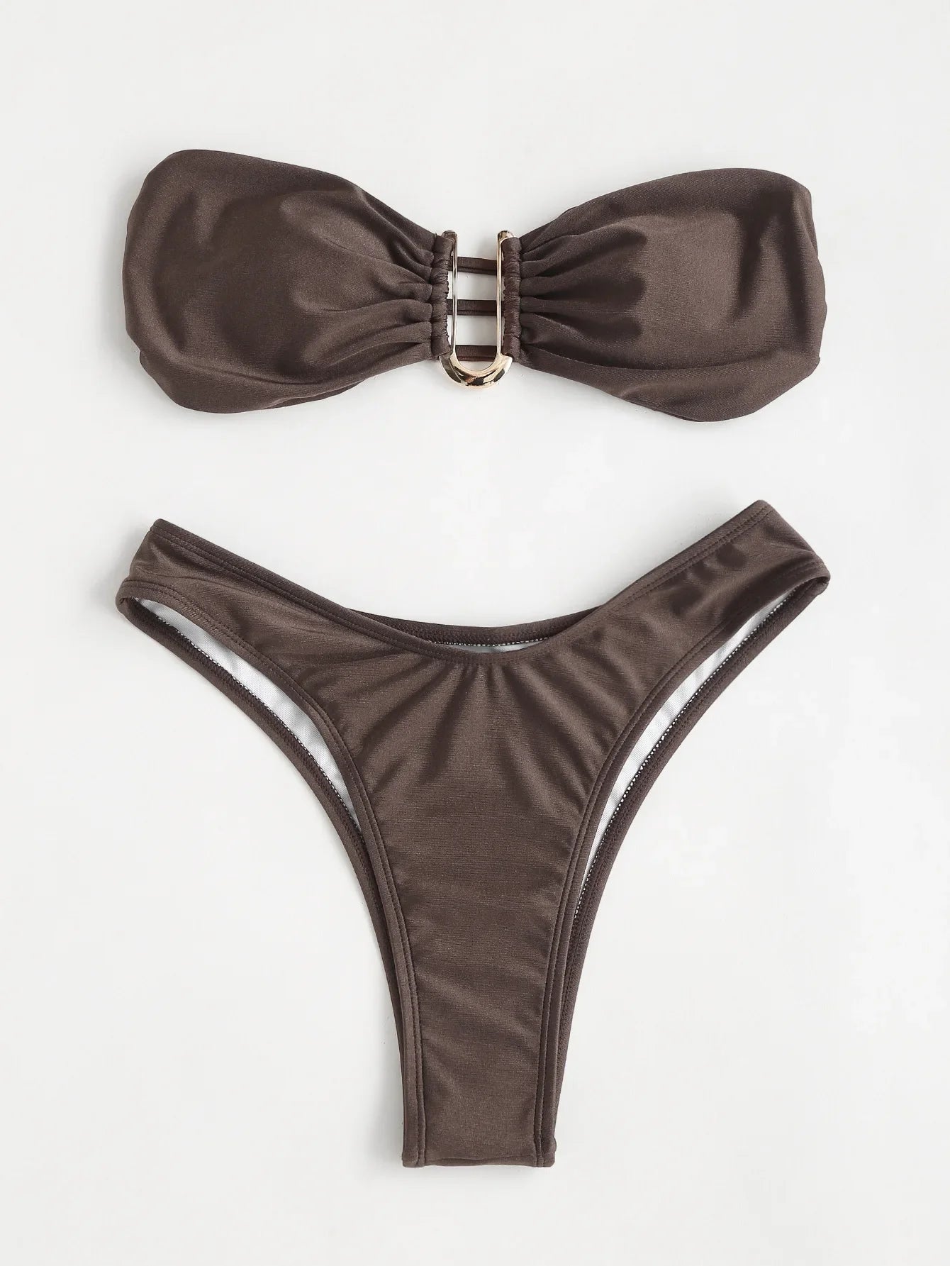 Bikini Taille Haute Femme | Bandeau Push-Up Gainant