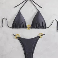 Bikini 3 Pièces Femme | Mesh & Lacets Col V Tendance 2026